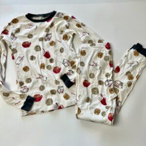 Kids 10 Burts bees milk and cookies holiday christmas pajamas